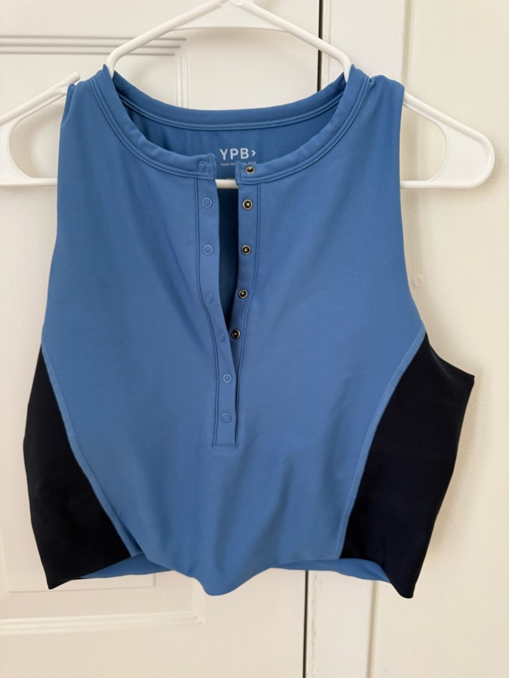 Abercrombie Blue Snap-Front Athletic Tank Top